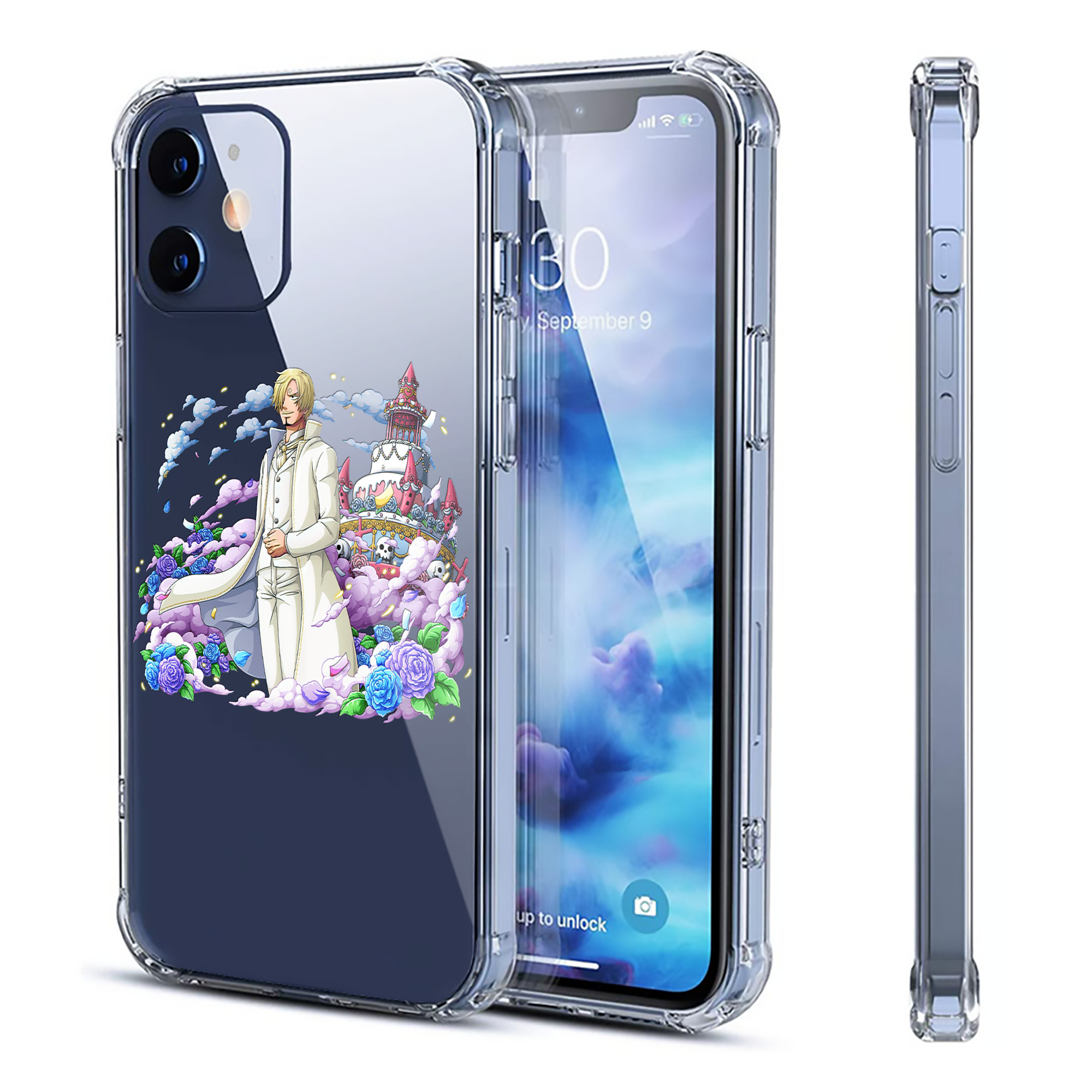 （画像用） ワンピース サンジ ONE PIECE Sanji 【iPhone 12シリーズ対応】透明スマホケース（クリアソフトケース）